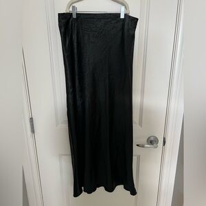 Babaton Black Satin Midi Skirt EUC